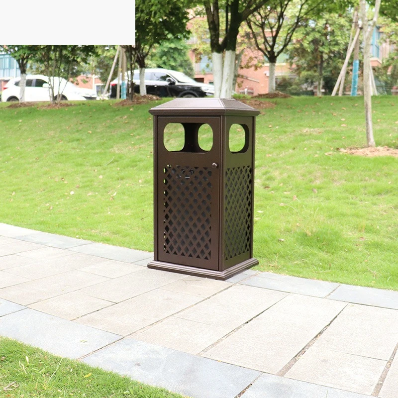 Outdoor garden, courtyard, high-end cast aluminum trash bin, community property management fruit peel bin, hotel lobby trash bin