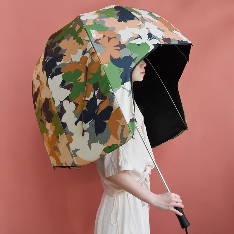 Hot Sales New Inventation Print With Shoulder Strap Outdoor Rainproof Cap Hat Shape Helmet Umbrella