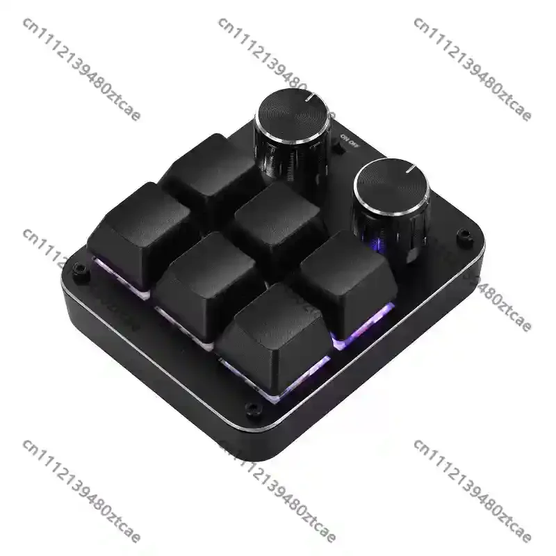 6 Keys 2 Knobs 9 Keys Programmable Mechanical Mini Keypad Custom Macro Design Editing Controller