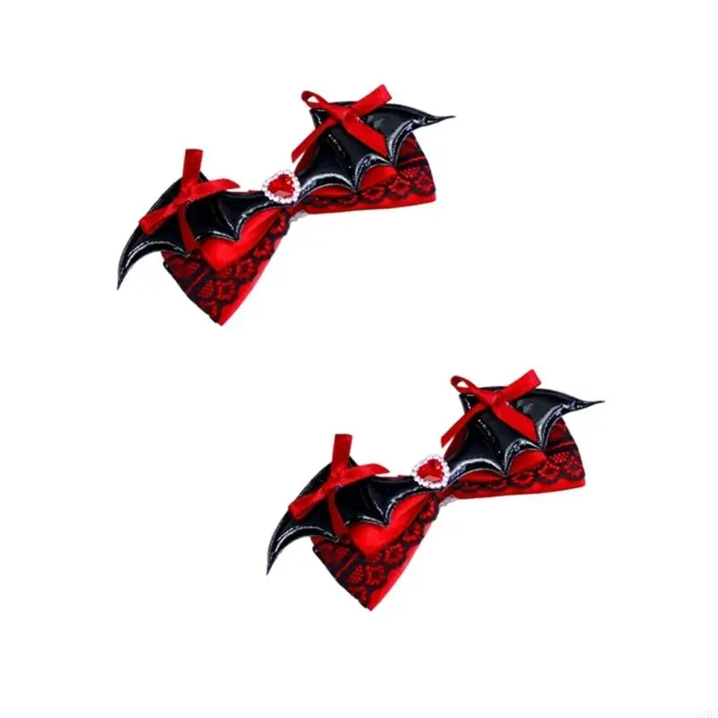 مشابك فيونكات شعر الخفاش للفتيات والنساء قطعتان من إكسسوارات الشعر التنكرية للهالوين #1