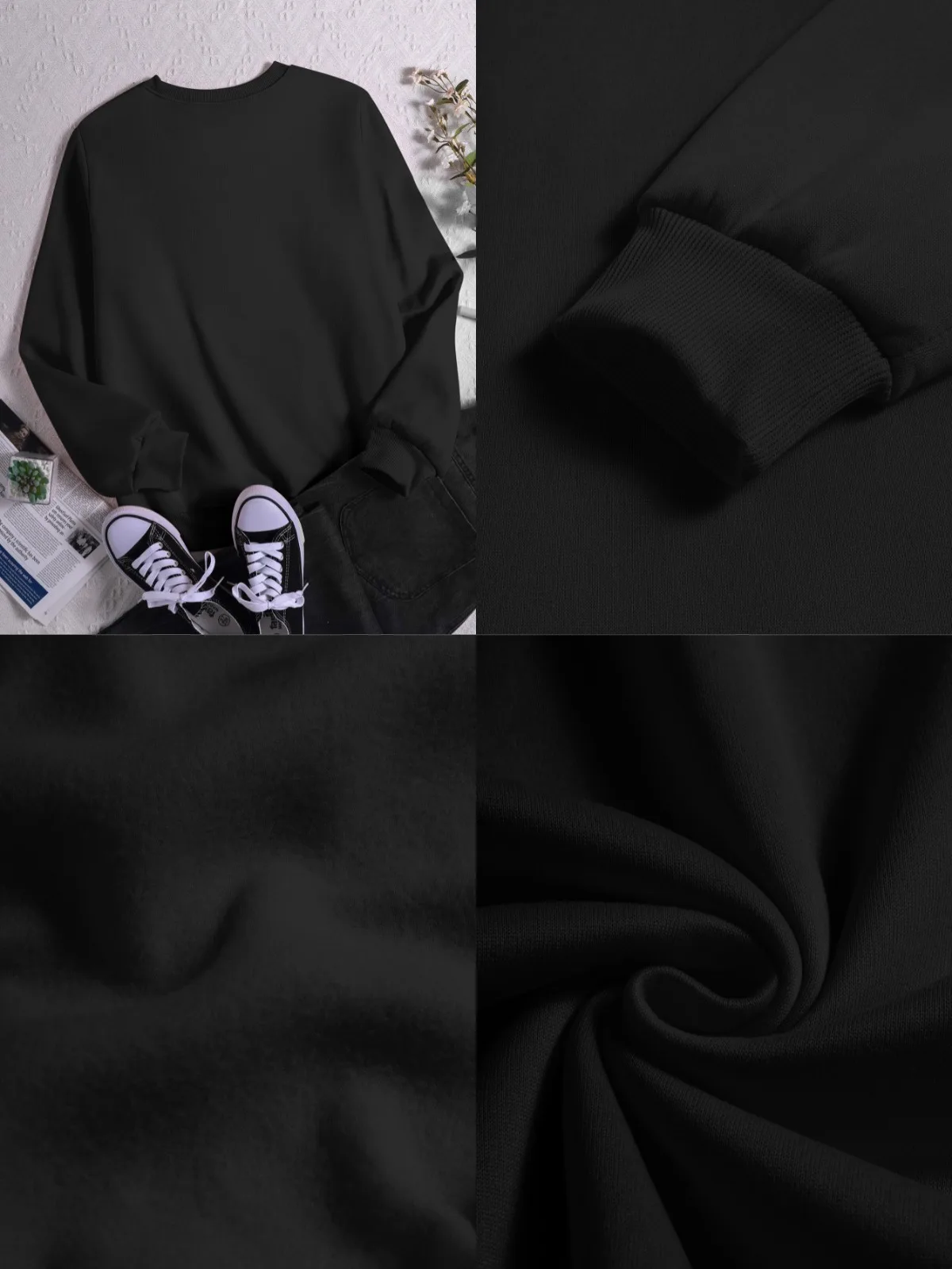 سويت شيرت نسائي كاجوال كاجوال مرقع بنمط حروف مطبوع برقبة دائرية مناسب للحفلات والعطلات وبلوفرات الهدايا