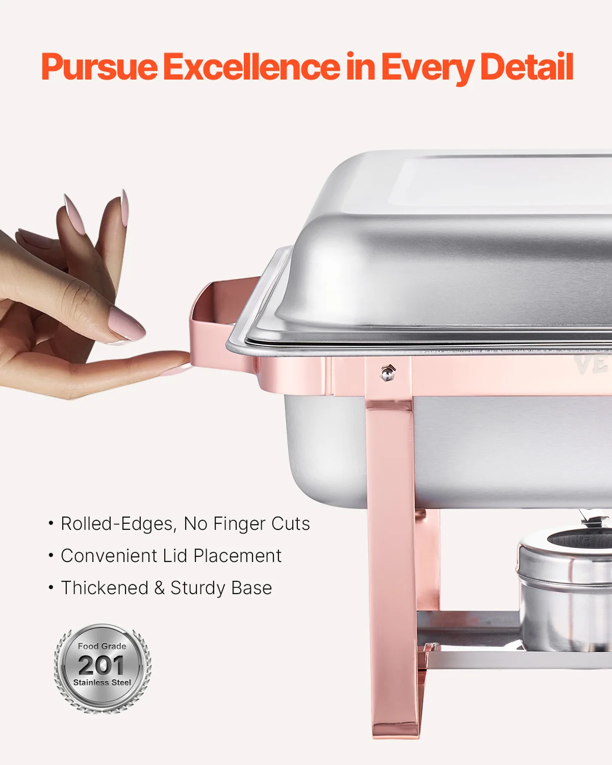 SucceBuy 8 Qt 2er-Pack Chafing Dish Buffetset Edelstahl Chafer Rechteckiger Catering-Wärmerserver mit Deckel für Party-Bankett