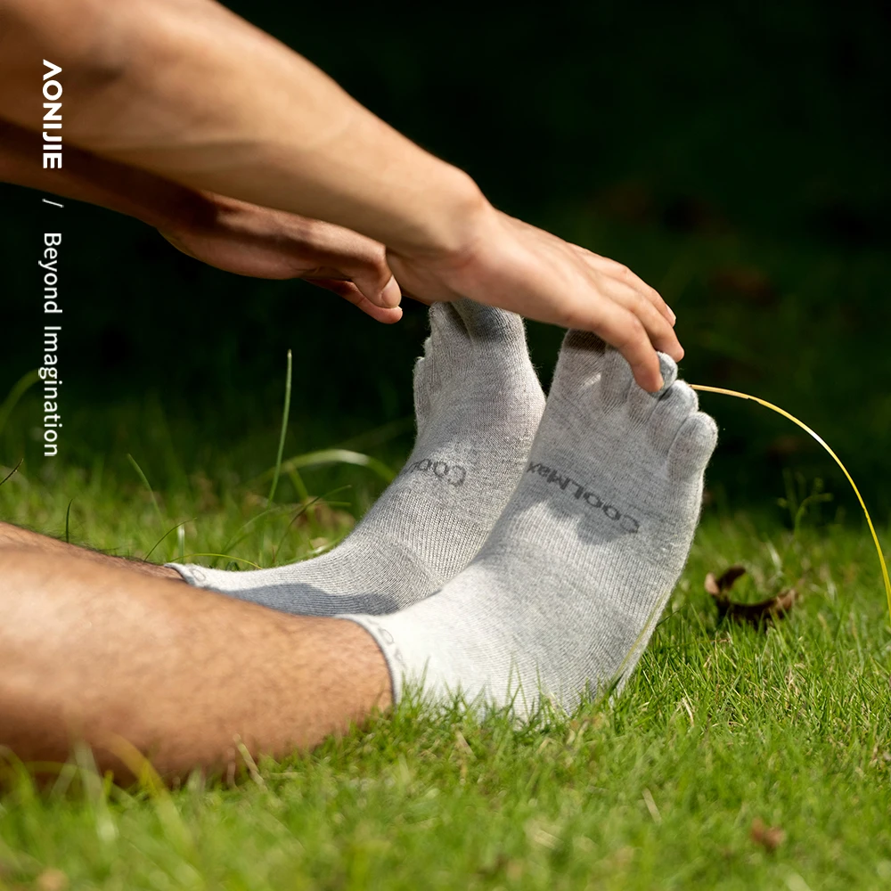 AONIJIE-calcetines tobilleros de cinco dedos para hombre y mujer, calcetín atlético de alto rendimiento para correr, escalada al aire libre y senderismo, E4845, 3 pares por juego