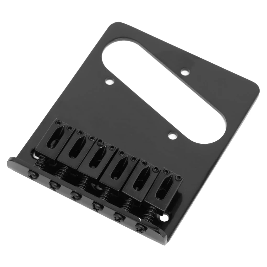 6 Saddle Ashtray Bridge Tailpiece for Tele Electric Guitar (Black)