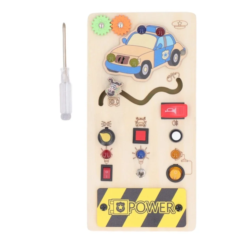 

Light Up Switch Board Educational Basswood Hand Eye Coordination LED Light Switch Sensory Board For Children