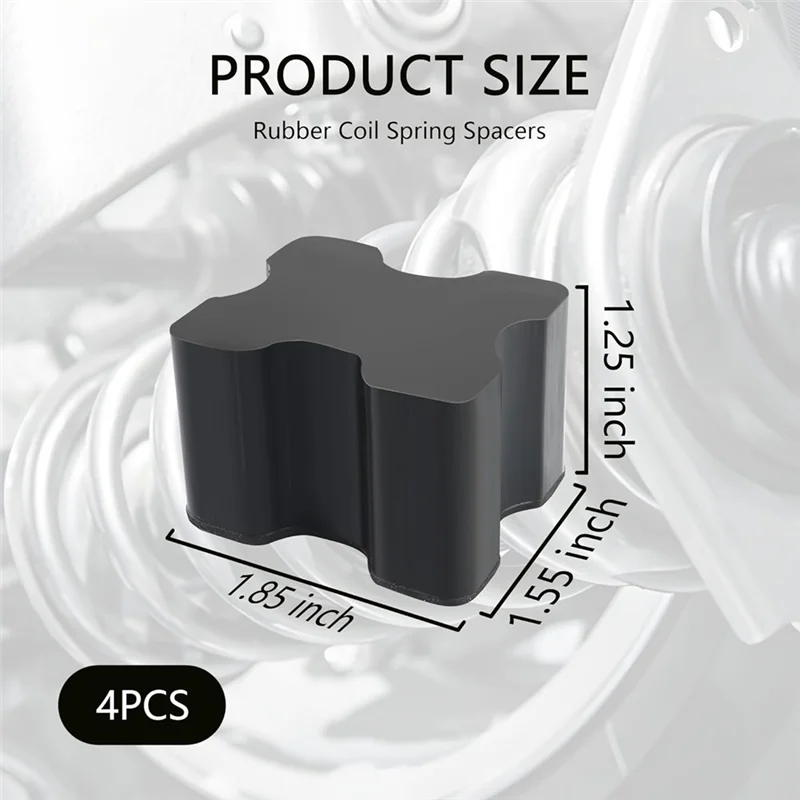 4 قطع من فواصل زنبركية لفائف مطاطية، مجموعة معززة زنبركية أمامية شديدة التحمل لرفع زنبركي لفائف 1 بوصة إلى 1.5 بوصة