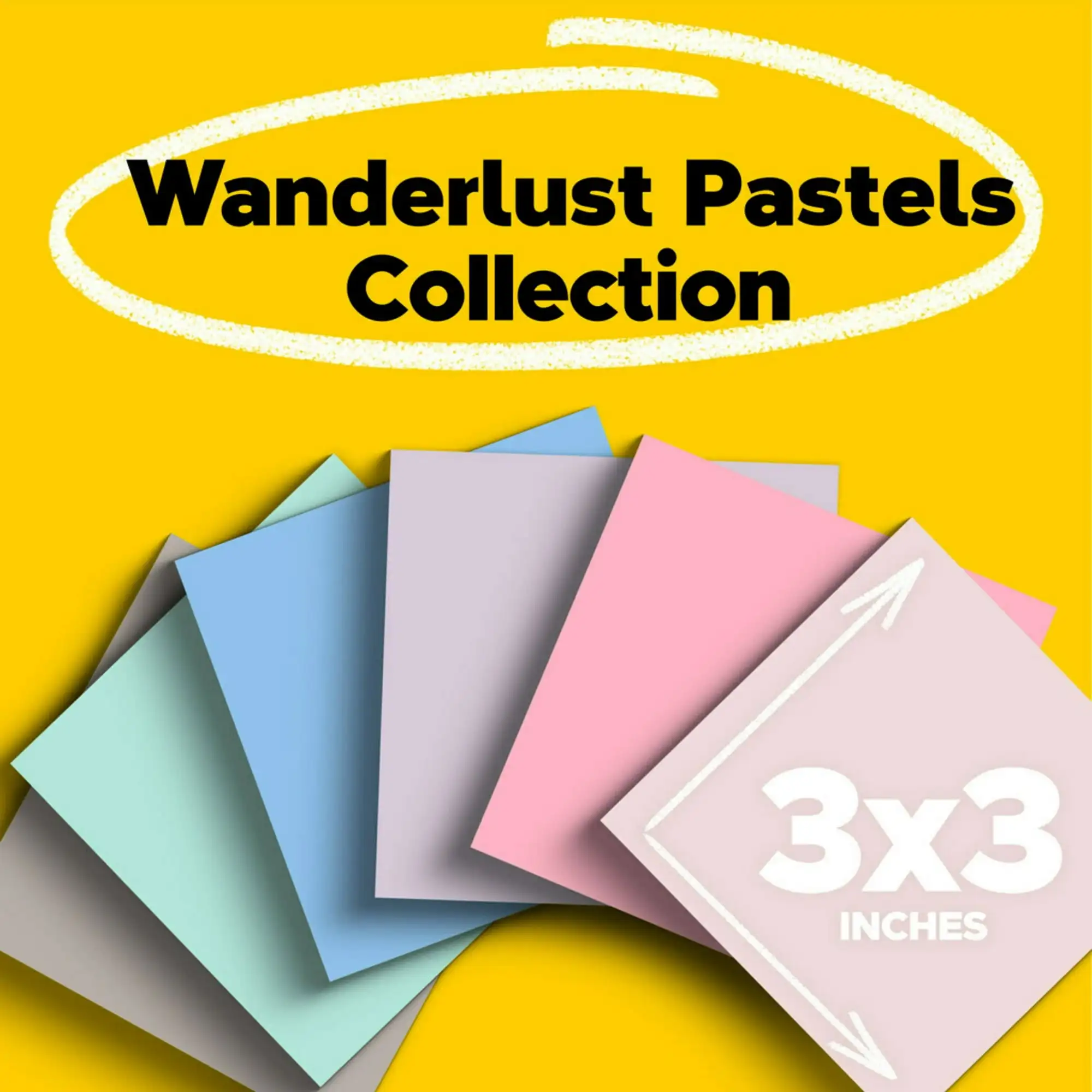 Post-it Super Sticky Notes Recicladas Wanderlust, 3 x 3 Pulgadas, 12 Pastillas