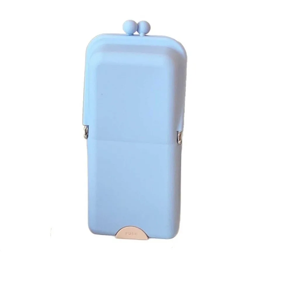 Portable Silicone Pencil Case Foldable Standing Stationery Box Flip Open Pen Organizer Gift