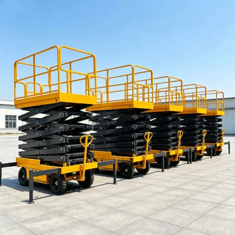 CE Certified Mobile Electric Scissor Lift Platform, Customized Lifting Height Hydraulic Aerial Work Equipment Warehouse Repair