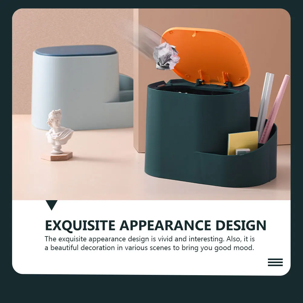 

Desktop Trash Can Mini Plastic Garbage Bin Cartoon Waste Container Lovely Office Table Top Bathroom Vanity Home Daily Use Small