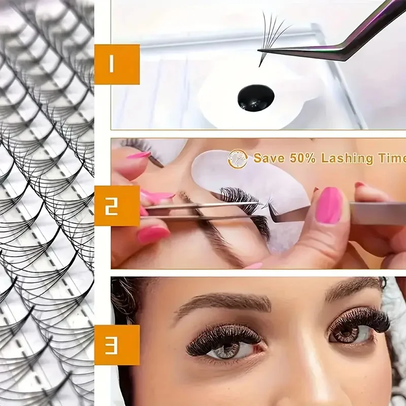 200 Pcs Premade Fans Eyelash Extensions, C/D Curling, 9-16mm Lengths for Dramatic Volume & Charming Eye Makeup