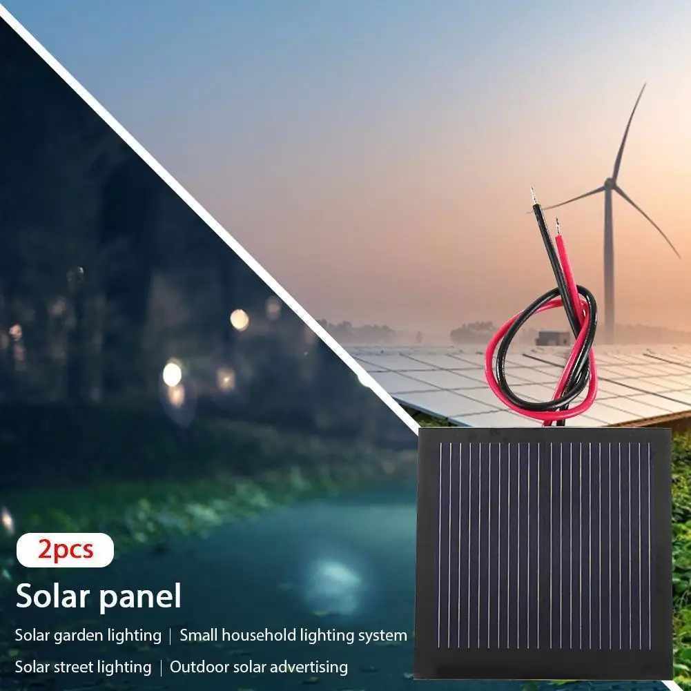 Mini Solar Battery Cell Phone Charger 1V 200mA Polycrystalline Silicon Solar Panel 0.2W with10cm Wire DIY for Solar