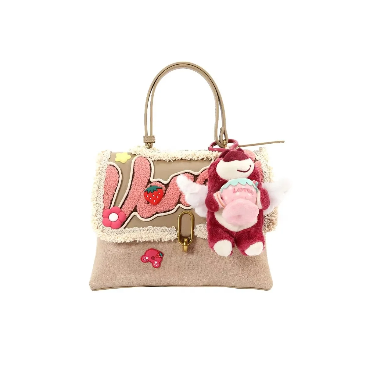 Original New Niche Backpack Cute Strawberry Bear Doll Bag Shoulder Bag