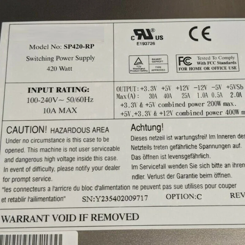 SP420-RP 420W For Supermicro For ABLECOM Workstation Industrial Computer Power Supply Before Shipment Perfect Test