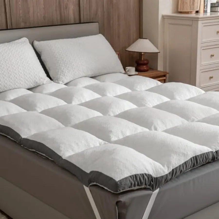 

2000GSM Extra Plush Shredded Foam Mattress Topper Pad, Pillow Top Bed Cushion, Soft Mattress Pad Full Size