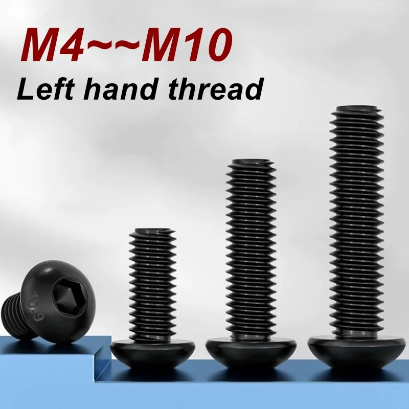 Left hand thread screws  M4 M5 M6 M8 M10 M12 Grade10.9 ISO7380 Hex socket button head cap screw