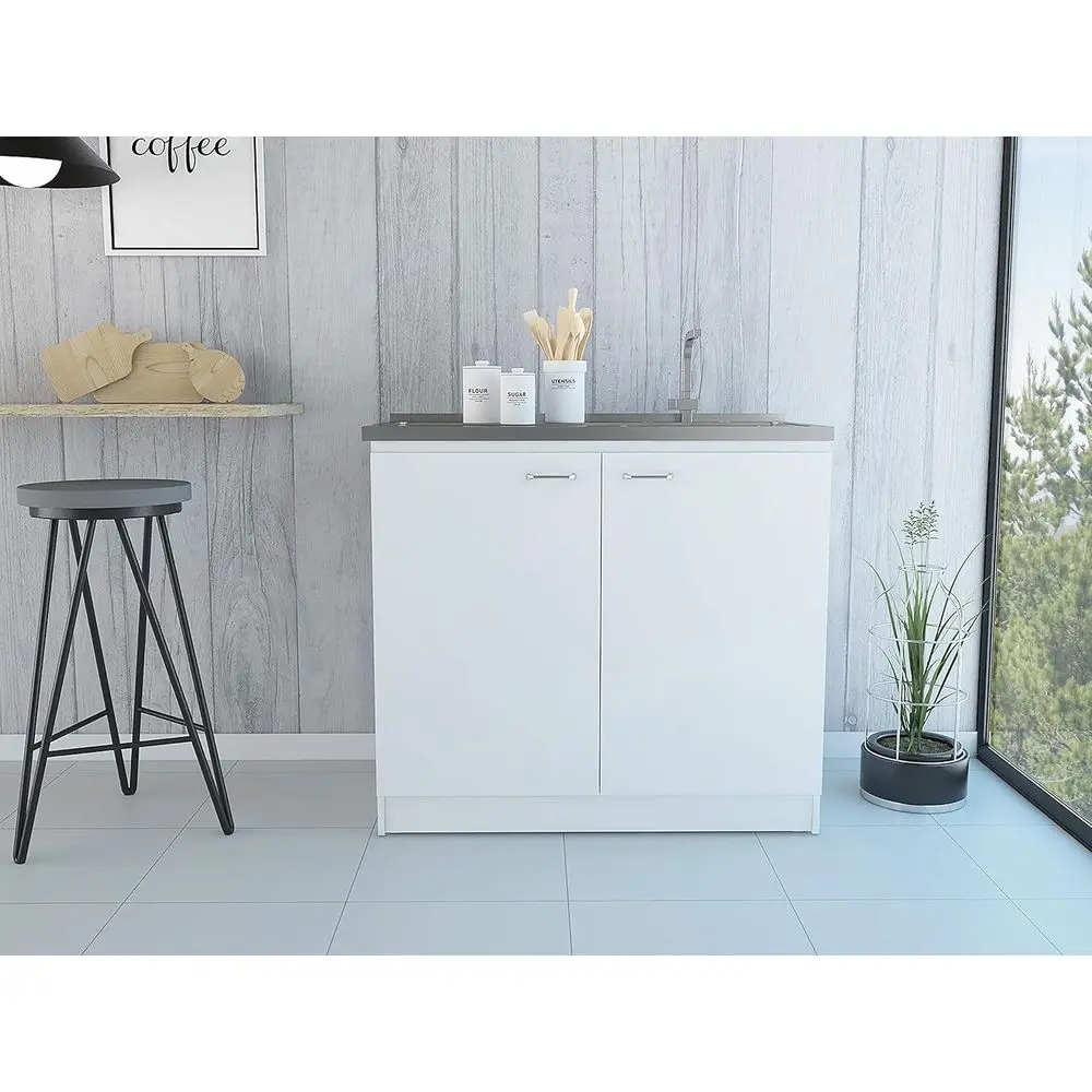 

Oklahoma Utility Sink, Double Door Cabinet, Stainluntertop