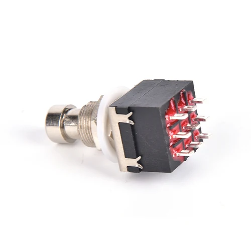 기타 효과 페달 박스 스톰프 풋 메탈 스위치, 트루 바이패스 블랙, 9 핀 3PDT, 1 개 