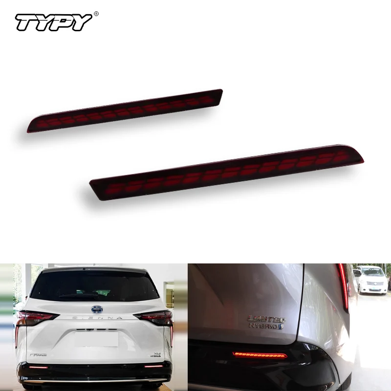 

Для Toyota Sienna 2021-2024 функция 3-в-1 12 В светодиодный задний боковой фонарь, бампер, стоп-сигнал, динамический отражатель указателя поворота