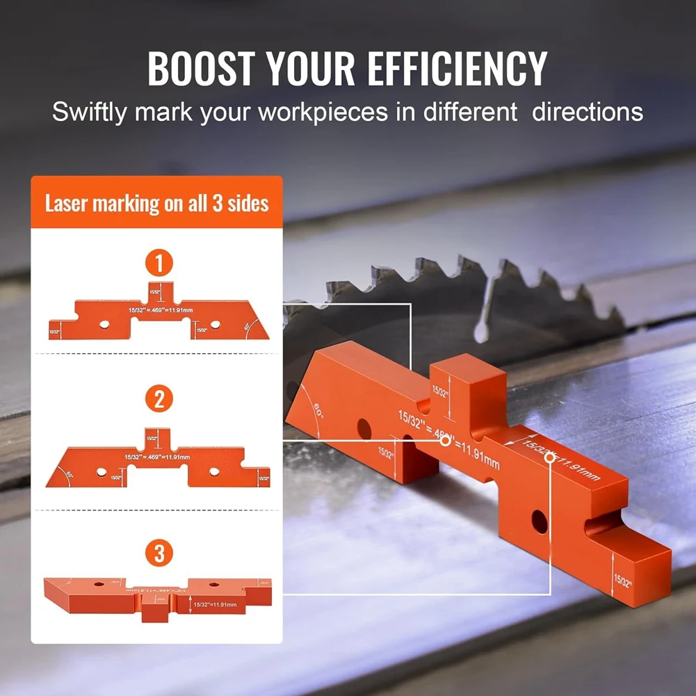 Router Table Setup Bars, 14 Pcs, Precision Aluminum Setup Blocks Height Gauge Set, with Laser Engraved Size Markings