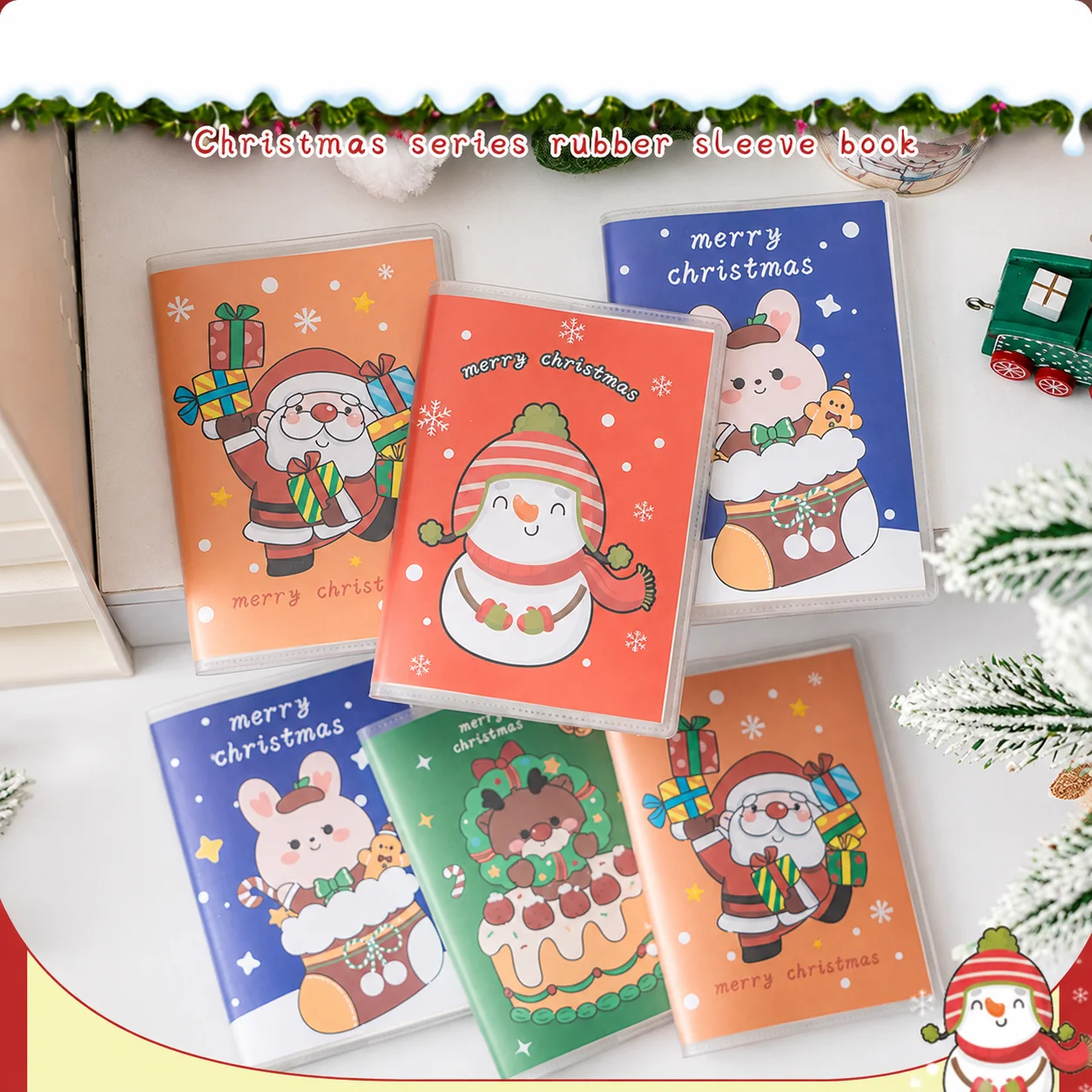 Christmas Mini Notebook Portable Cute Cartoon Notebook Soft Eva Cover Notebook Mini For Office To Do Items Small Bag Carry