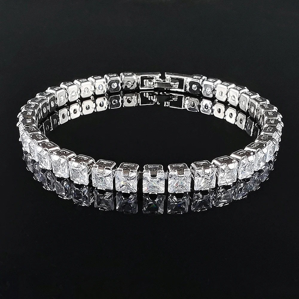 Moonso Rechteck Prinzessin Armband Armreif für Frauen Jahrestag Geschenk Schmuck Großhandel Moonso S8251