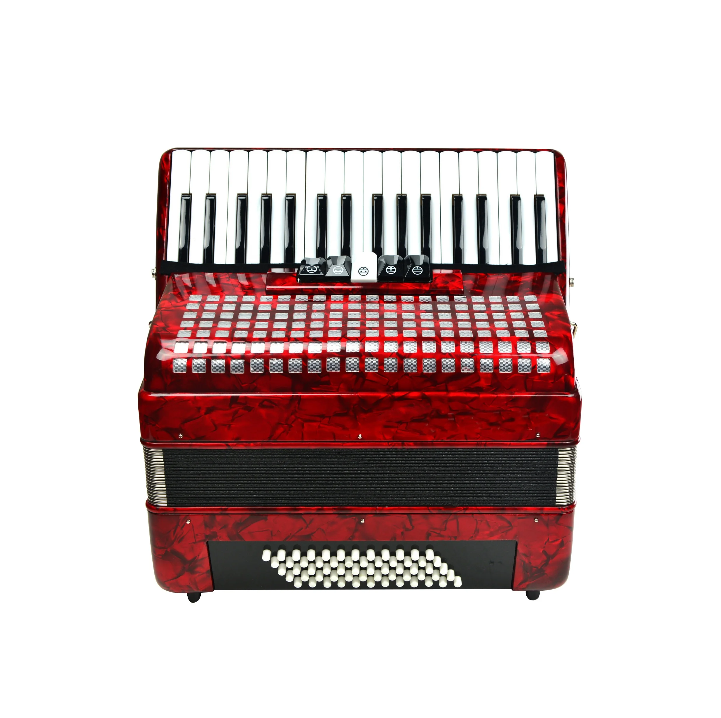 Professional 34-Button Accordion 60-Bass 5-Registers Red Celluloid Piano Keyboard JP3460 Instrument Made Chromatic