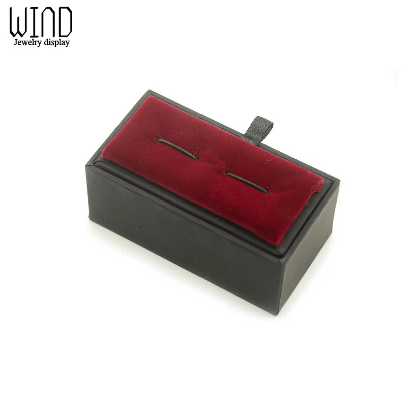 Black Paperboard & Velvet Cufflinks Tie Clips Box Quality Men\'s Cufflinks Jewelry Package Box Craft Badge Gift Box For Jewelry
