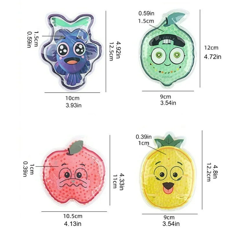 Adorable paquete de hielo/caliente de dibujos animados: compresa de cuentas de gel reutilizable para cabeza, brazos, piernas, perfecta para deportes, gimnasio y refrigeración al aire libre
