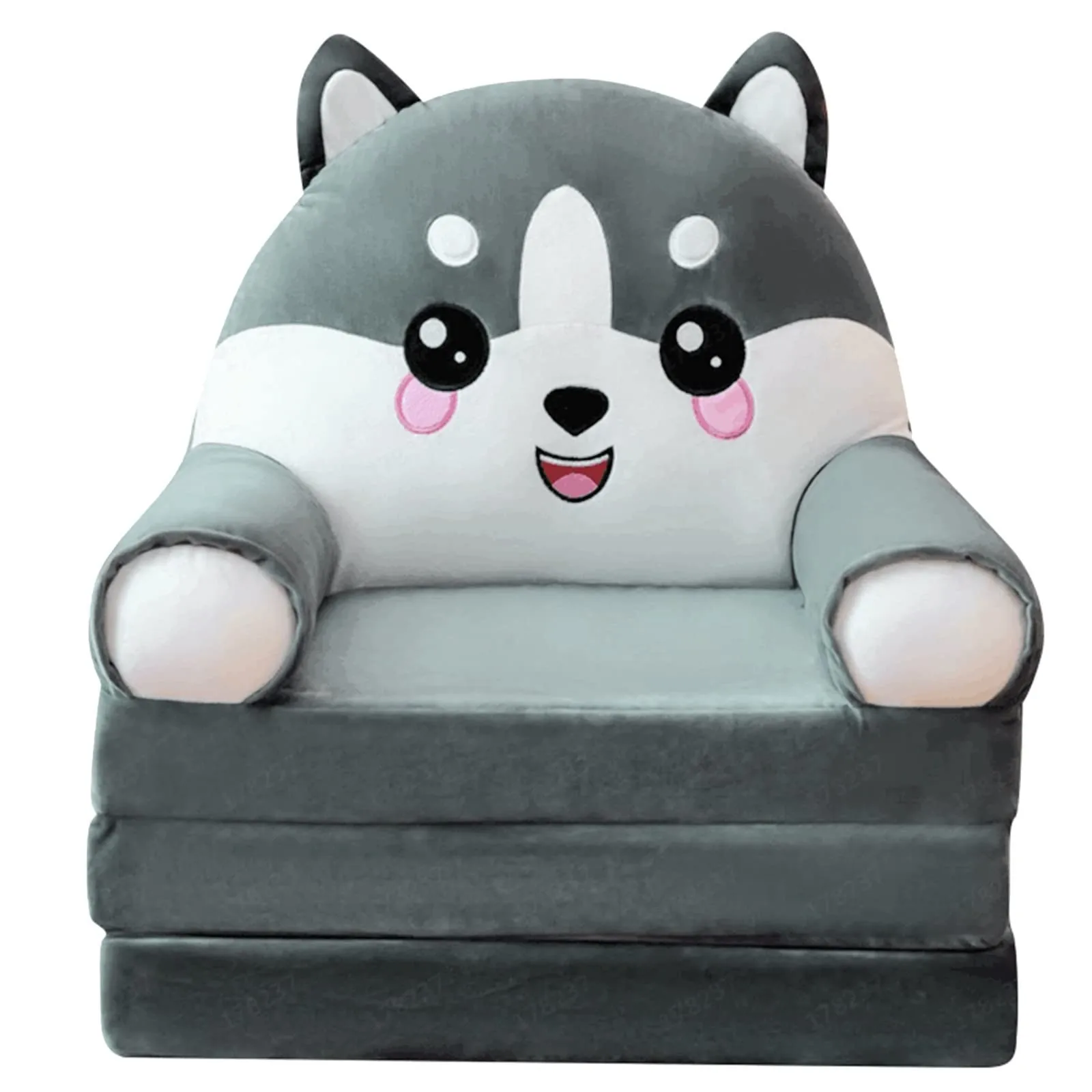 Plush Foldable Kids Sofa Backrest Armchair 2 In 1 Foldable Children Sofa Cute Cartoon Lazy Sofa Children Flip Open Sofa Bed For