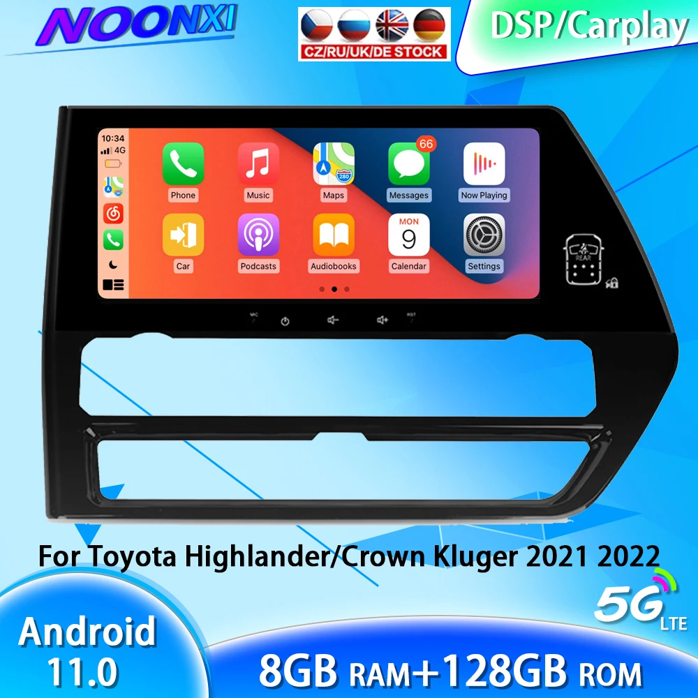 

12.3‘’ 8G+128GB Android 11 For Toyota Highlander/Crown Kluger 2021 2022 Car GPS Navigation Auto Stereo Radio Mirror Link Player