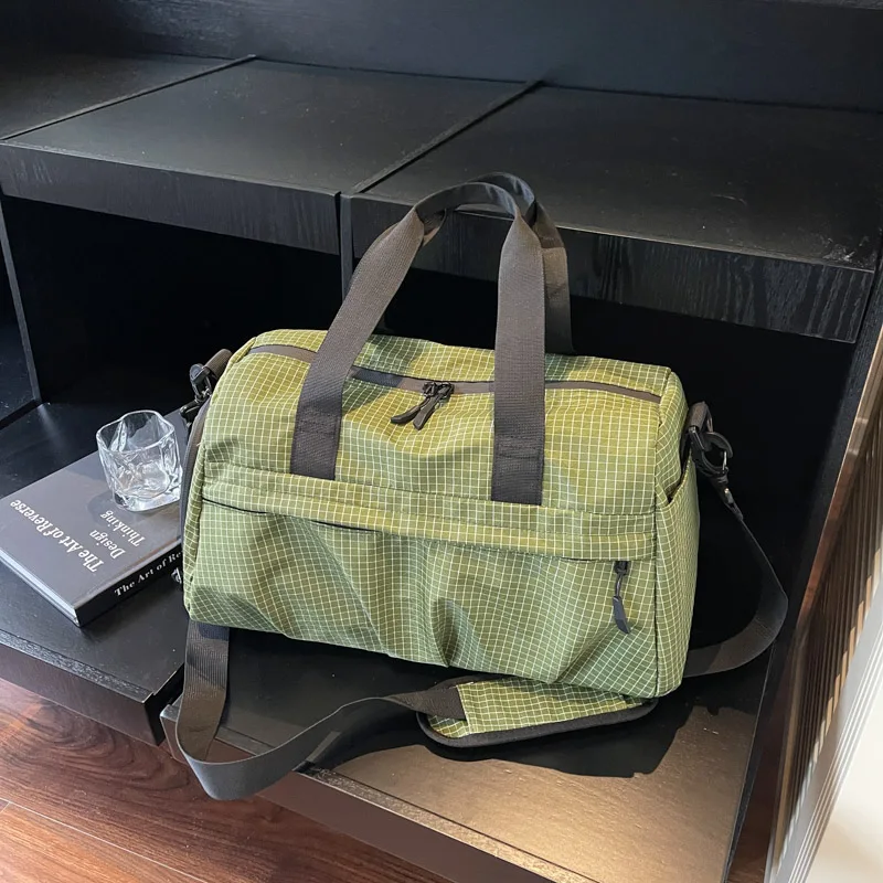 

Спортивная сумка малой вместимости для путешествий, сумка через плечо, с отделением для влажных и сухих вещей, из нейлонового материала, молодежная дорожная сумка