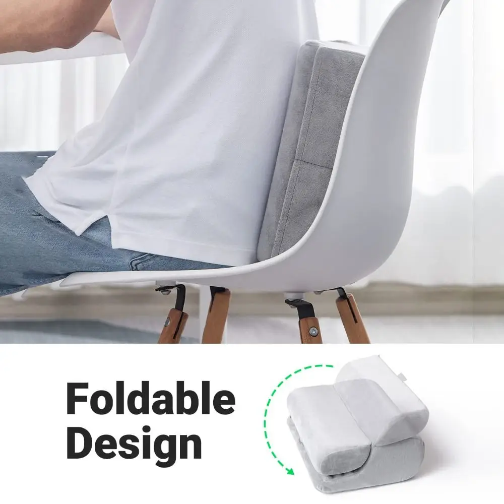 2-in-1 Tablet Pillow Stand for Lap Multi-angle Adjustment Foldable Bed Sofa Phone Holder with Side Pocket Multifunctional