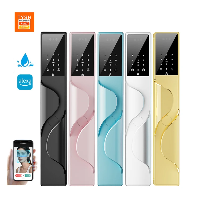 TYSH 3D Face Smart Lock Biometric Fingerprint Recognition Keyless Entry Doodle WiFi Cloud as a Service Alexa Compatible Waterpro