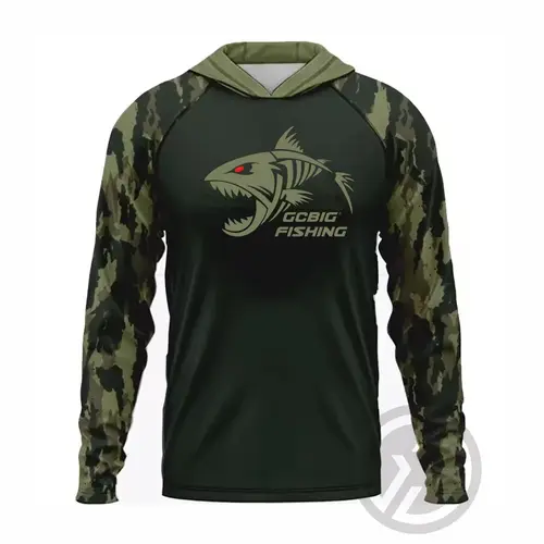 Sudadera con capucha de pesca para hombre, camisetas de manga larga con protección solar Anti-Uv, sudaderas con capucha, máscara facial, ropa para caza, camuflaje de jungla, pesca en el mar