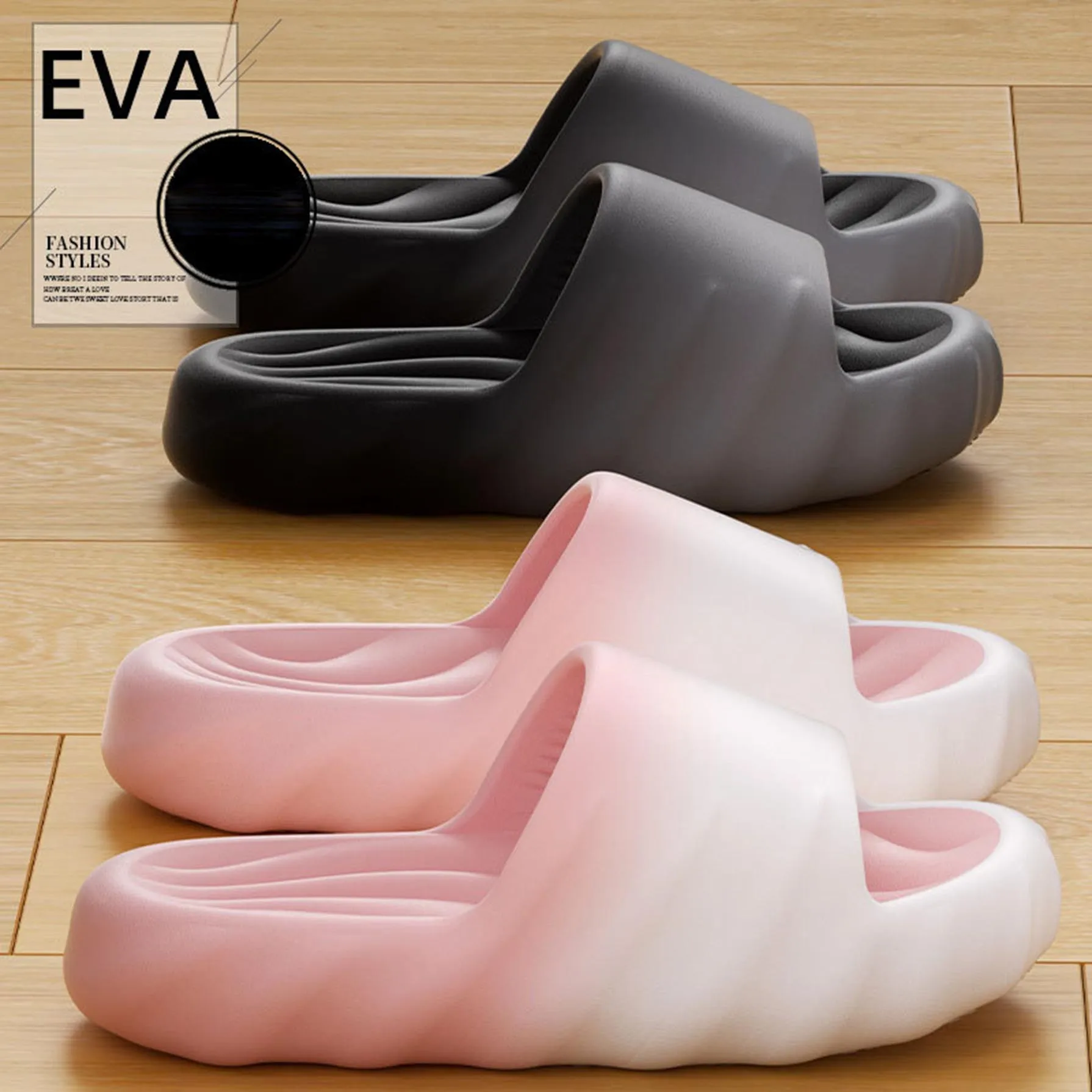 Men Slides Thick Sole Slippers Non Slip Deodorant Soft Cushioned Summer Sandals Indoor Outdoor Bathroom Shower Beach Shoes Women