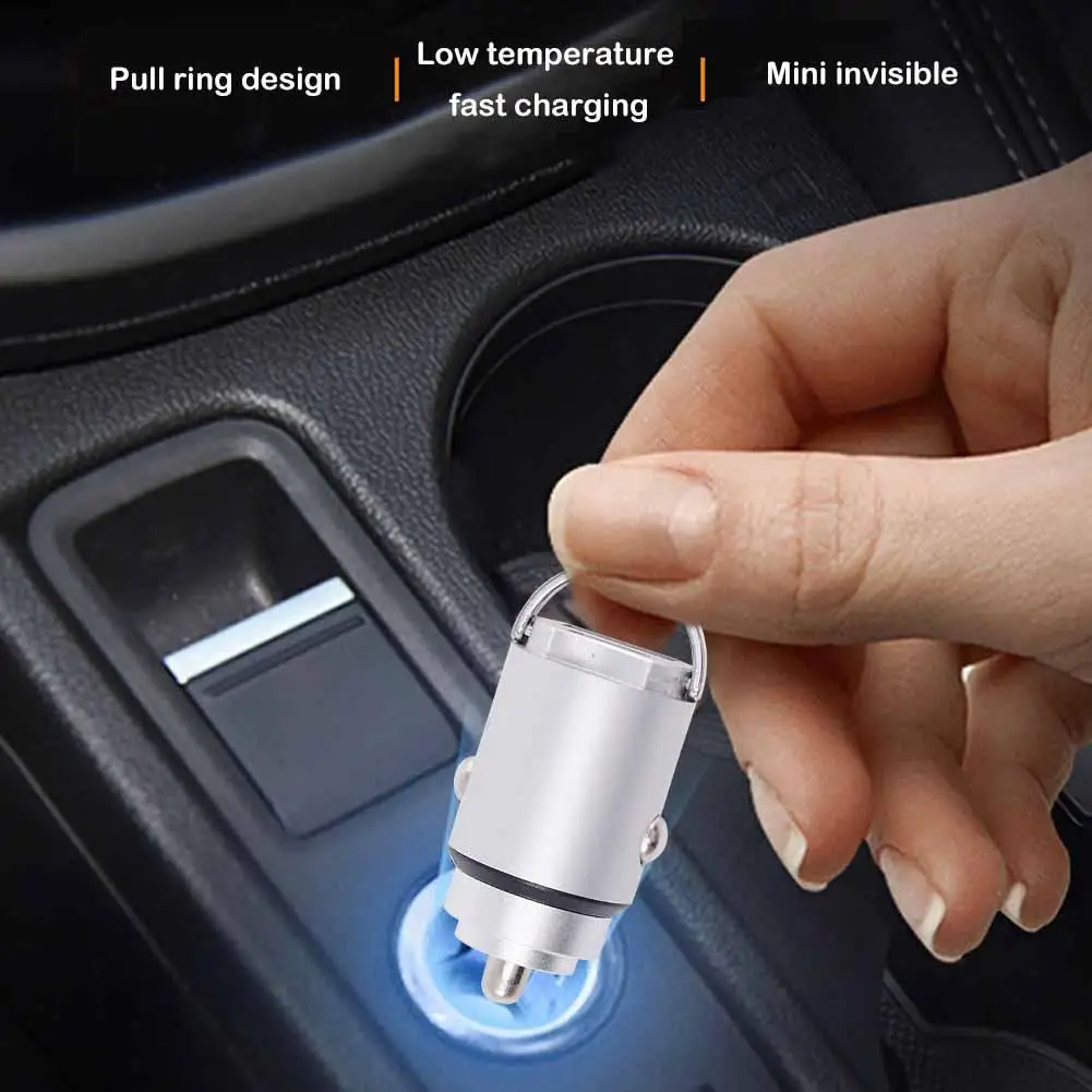 USB C Car Charger Hidden Mini Metal Super Fast Charging Recessed 12v Usb Adapter Socket C1E6