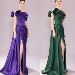 Customized es Pleat Flower Clubbing Column Off-the-shoulder Bespoke Occasion Gown  Midi Dresses