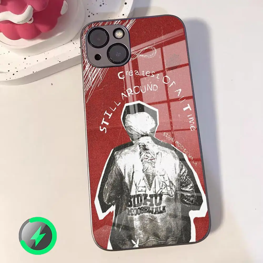 Funda para Teléfono Sidhu Moose Wala para iPhone 17 Air 16 15 14 13 12 11 Pro Max 13mini 12mini, Cubierta de Vidrio Compatible con Magsafe