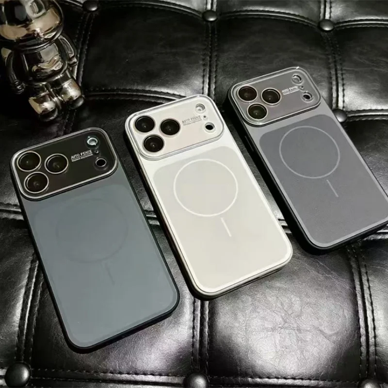 

Luxury Official Liquid Silicone Magnetic Phone Case For iPhone 15 16 17 Pro Max For Magsafe Wireless Charging Lens Protect Cover