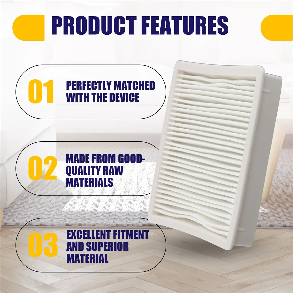 A03V 2Pcs Vacuum Cleaner Dust Filter Hepa Filter For Samsung Sc4300 Sc4470 White Vc-B710W Cleaner Accessories Parts