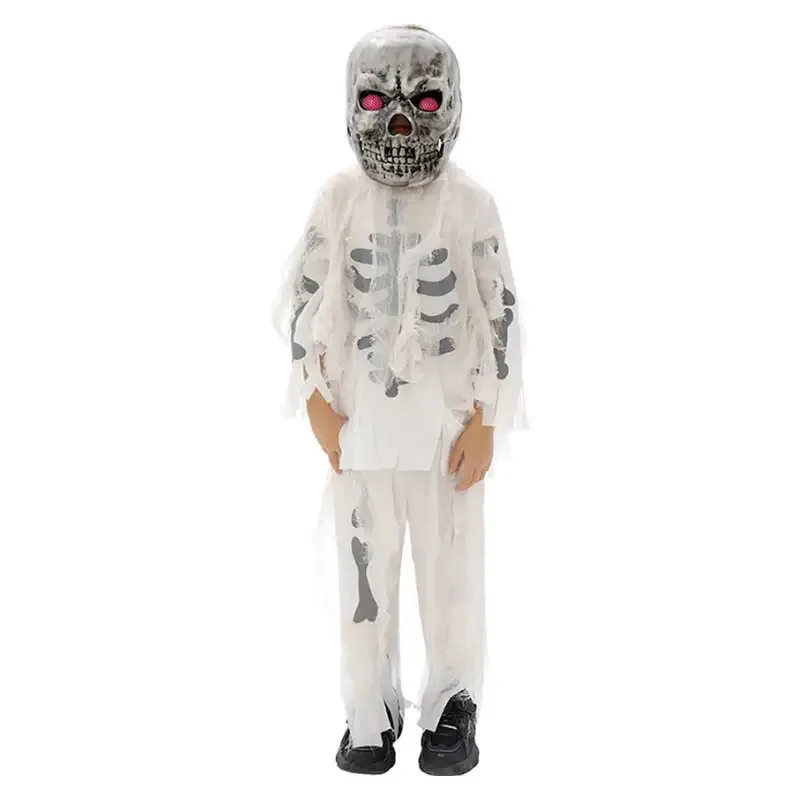 

asdh8@Scary Stage Hallowmas Costume Skeleton Ghost Cosplay Fantasy Boys Girls Clothing Disguise Teen 6 to 14 Years Party Outfits