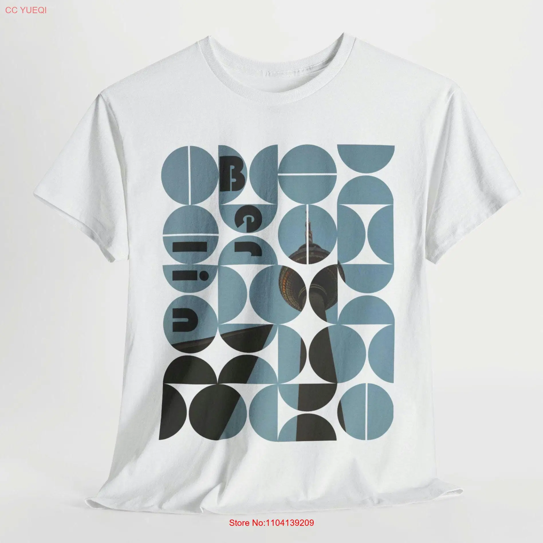 Camiseta geométrica inspirada en Berlín Bauhaus Diseño minimalista moderno Mangas largas o cortas