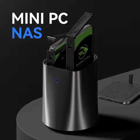 NAS Mini PC Intel N150 Ryzen 7 5825U DDR4 M.2 NVMe SSD 2.5G Ethernet WiFi6 2x 2.5/3.5inch HDD RAID Support FreeNas Windows 10/11