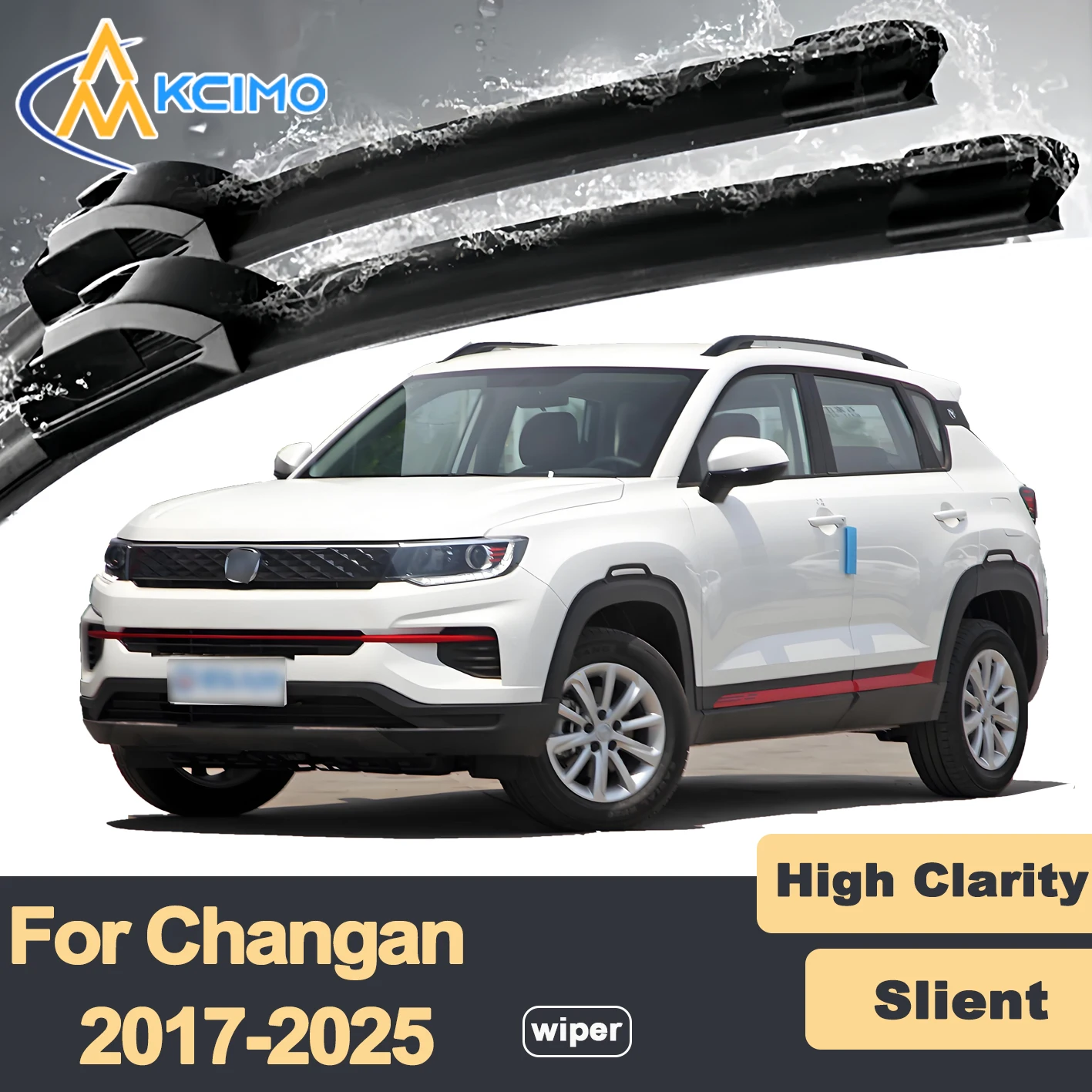 

Premium Rubber Durable Silent Windshield Wiper Blades 2pcs for Changan CS35 2017-2025 Front Wiper Blades Set