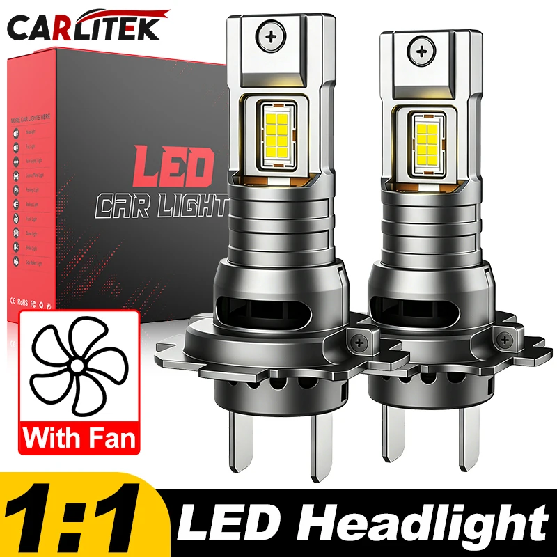 

CARLitek H7 LED Headlight Bulb Mini Wireless 60W 20000LM 6000K CSP for Car Headlamp Auto Diode Lamps H7 Turbo Led 12V Automobile