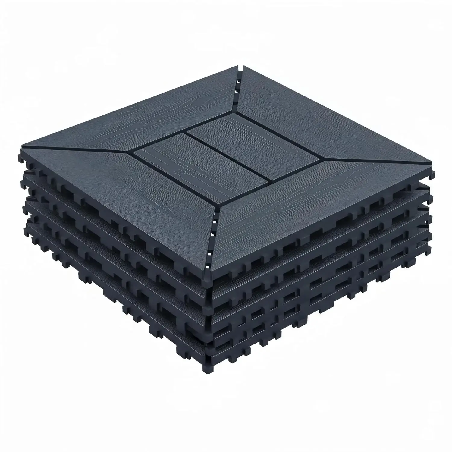 Interlocking Deck Tiles, Outdoor Patio Flooring, 44 Pack All Weather Waterproof Tiles for Backyard, Balcony,Customized
