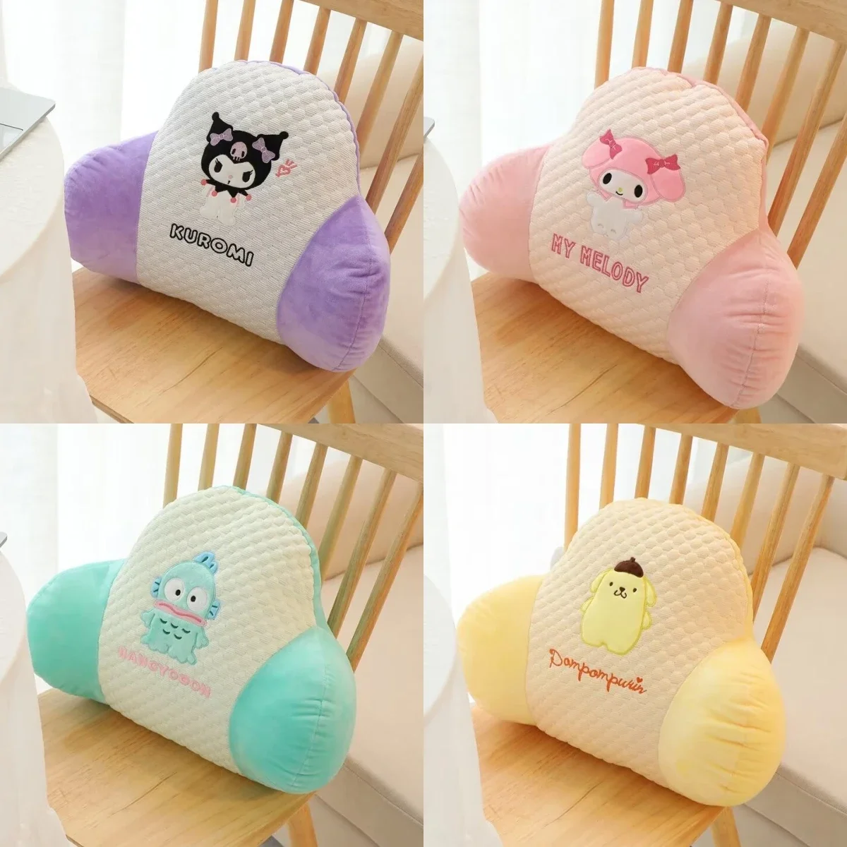 

Comfortable Kuromi My Melody Back Cushion Thickened Stuffed Anime Cinnamoroll Pom Pom Purin Cushion Chair Sofa Leg Pillow