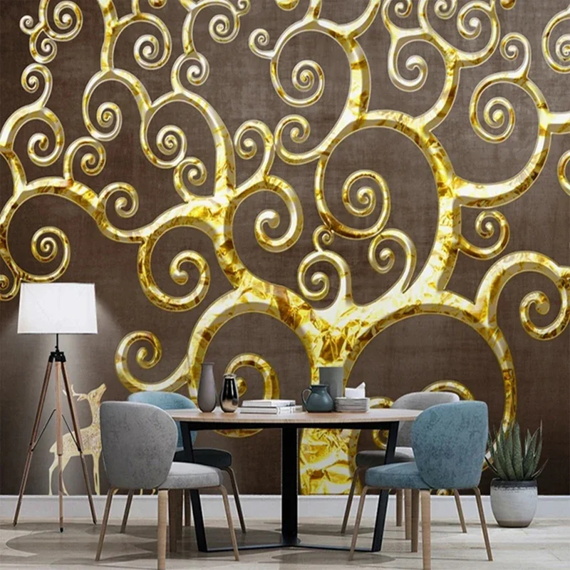 Custom Size 3D Relief Large Tree Deer Photo Wallpaper for Bedroom Living Room TV Wall Murals Waterproof Oil Canvas Paper