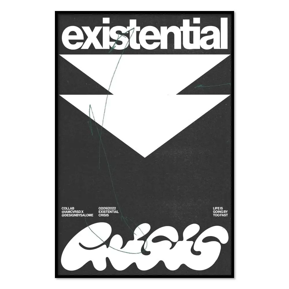 Existential Crisis Poster Self-adhesive Wall Art Decorations Room Decor HD Frameless